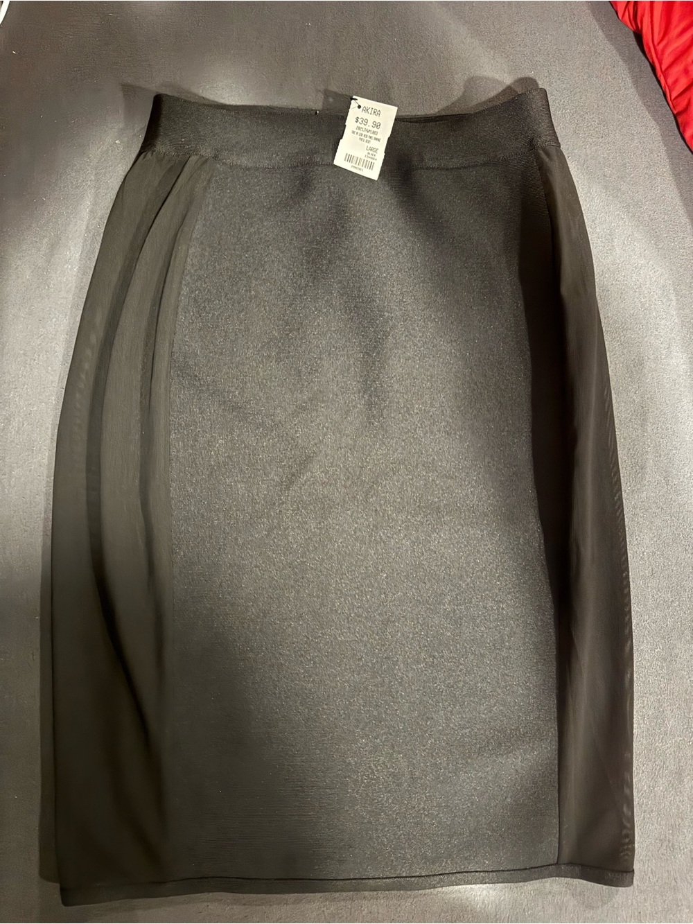 AKIRA Black Pencil Skirt with Sheer Side Insets